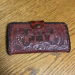 Vintage 70s Tooled Leather Wallet
